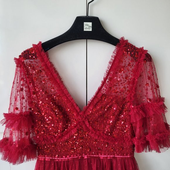 Needle & Thread Maybelle Bodice v neck ankle gown - Picture 3 of 16